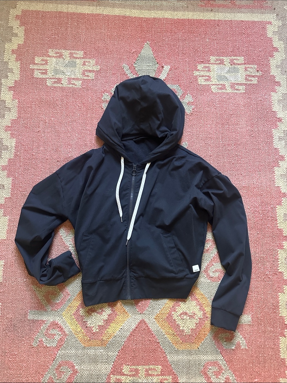 Vuori black zip up hoodie - womens size medium